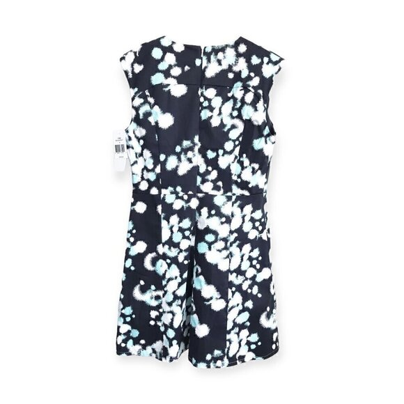 NWT French Connection fit & flare cotton mini dress. size 12, Gray, blue‎ print - Picture 2 of 11